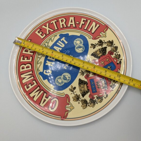 Camembert Extra-Fin C. Mecaut Paris 11" Ceramic Charcuterie Cheese Plate Vintage - Picture 4 of 6